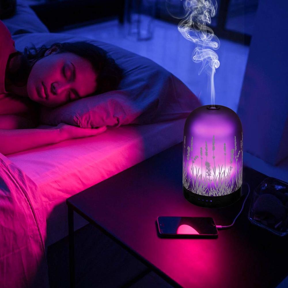 Ultrasonic Aroma Diffuser Glass Air Humidifier Essential Oil