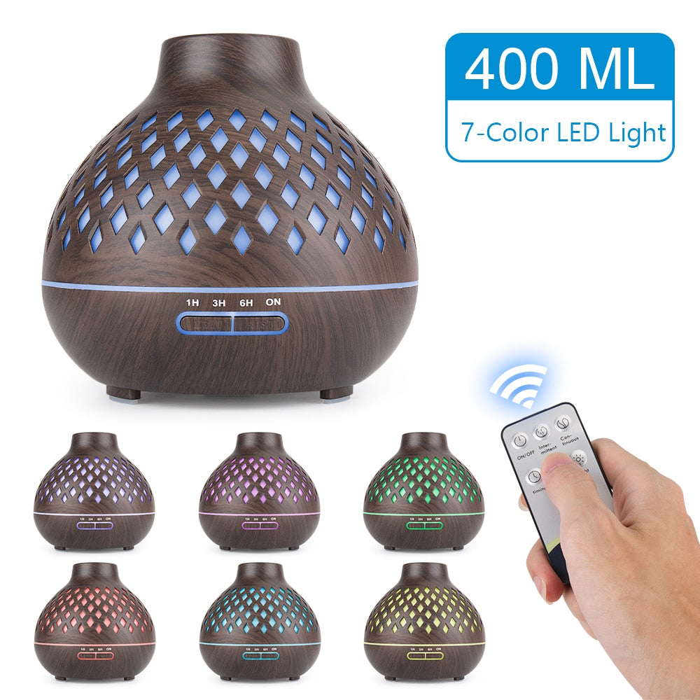 New 400ml Wood Essential Oil Diffuser Air Humidifier