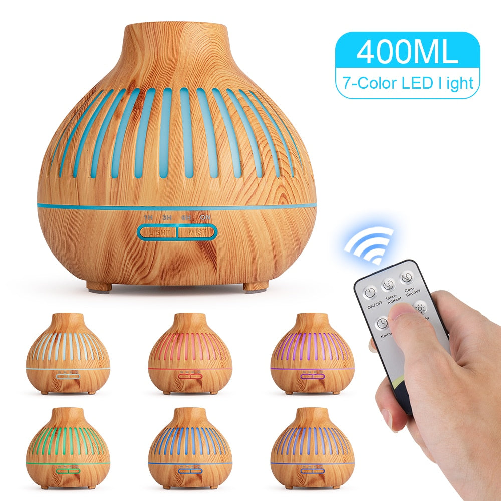 New 400ml Wood Essential Oil Diffuser Air Humidifier