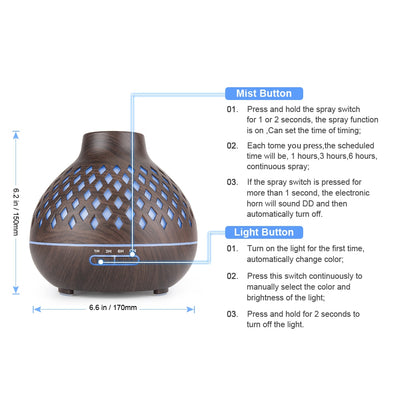 New 400ml Wood Essential Oil Diffuser Air Humidifier