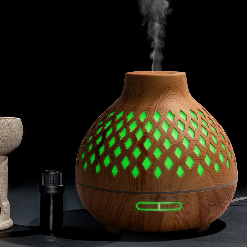 New 400ml Wood Essential Oil Diffuser Air Humidifier