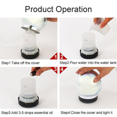 3D Glass Aroma Diffuser Ultrasonic Essential Oil