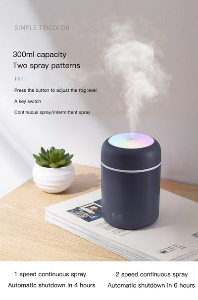 Ultrasonic Humidifier 300ml Portable USB Aroma Diffuser