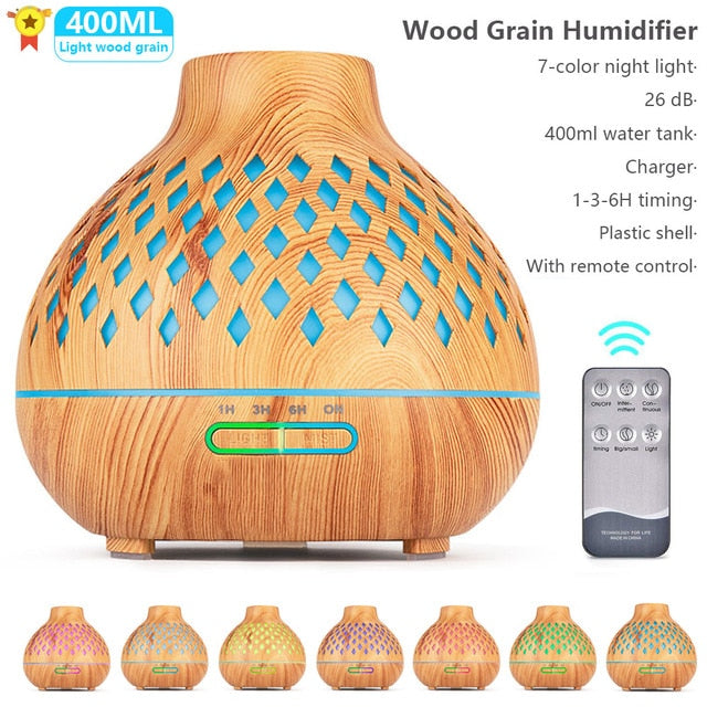 New 400ml Wood Essential Oil Diffuser Air Humidifier