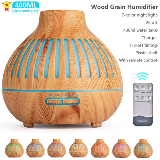 New 400ml Wood Essential Oil Diffuser Air Humidifier